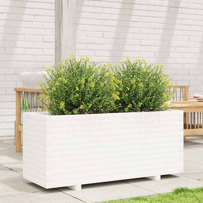 Jardinera Madera Maciza De Pino Blanco 110x40x49,5 Cm_2
