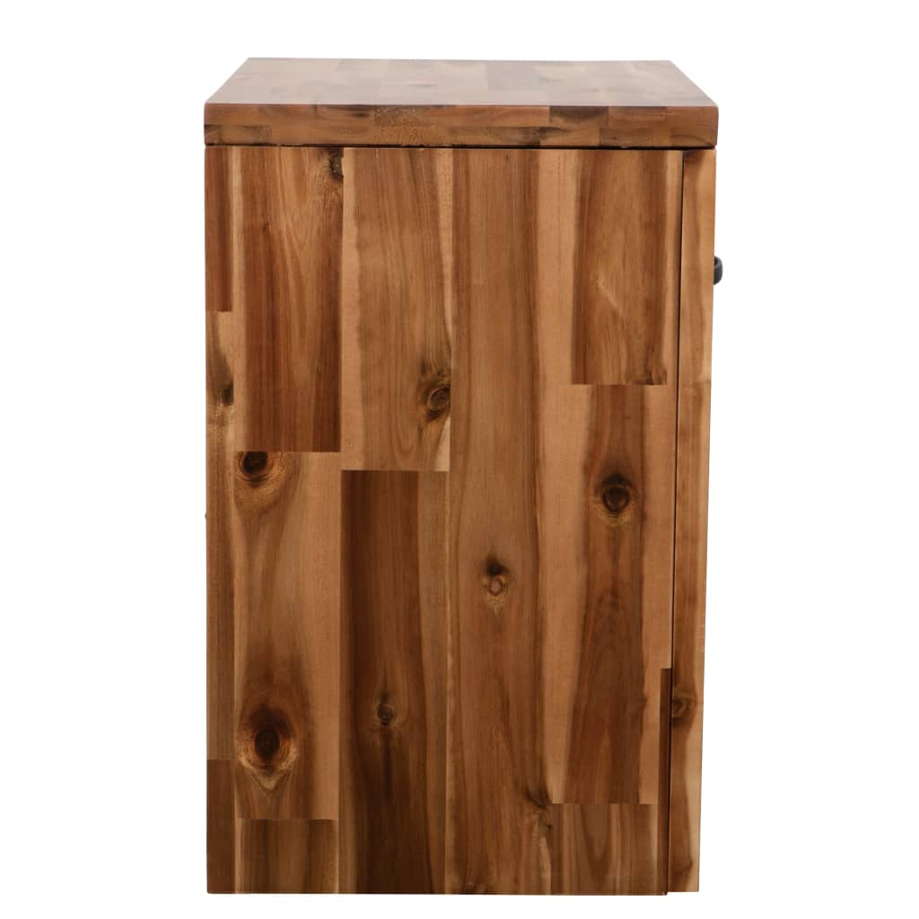 Mesita De Noche De Madera Maciza De Acacia 40x30x48 Cm_1