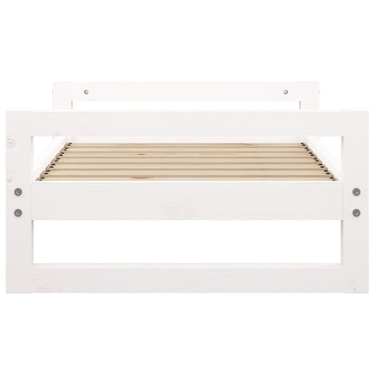 Vidaxl Cama Para Perros Madera Maciza De Pino Blanco 75,5x55,5x28 Cm_5