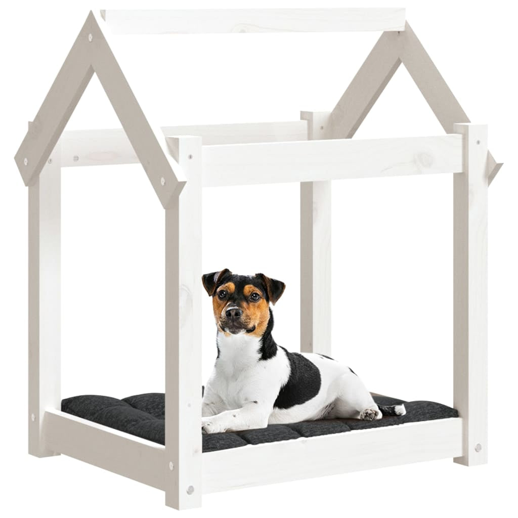 Vidaxl Cama Para Perros Madera Maciza De Pino Blanco 61x50x70 Cm_3