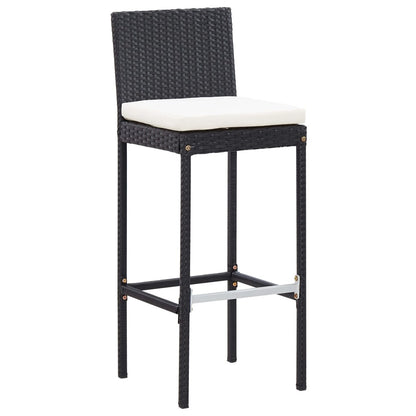 Vidaxl Set Muebles Bar Jardín Y Cojines 7 Pzas Ratán Sintético Negro_3