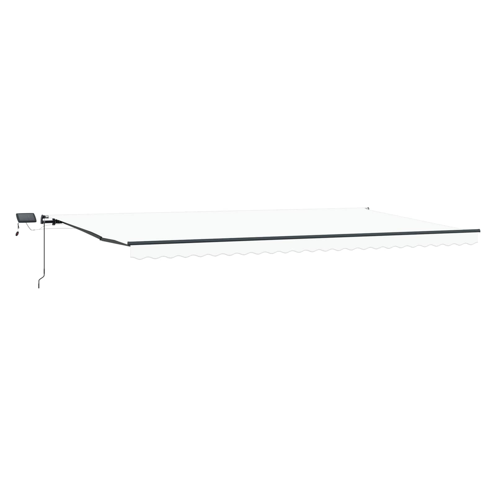Toldo Retráctil Blanco 600 X 300 Cm Tela Y Aluminio_0