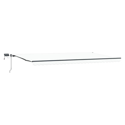 Toldo Retráctil Blanco 600 X 300 Cm Tela Y Aluminio_0