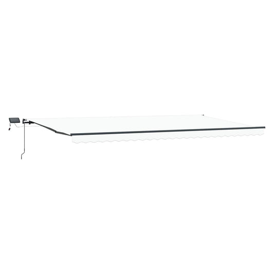 Toldo Retráctil Blanco 600 X 300 Cm Tela Y Aluminio_0