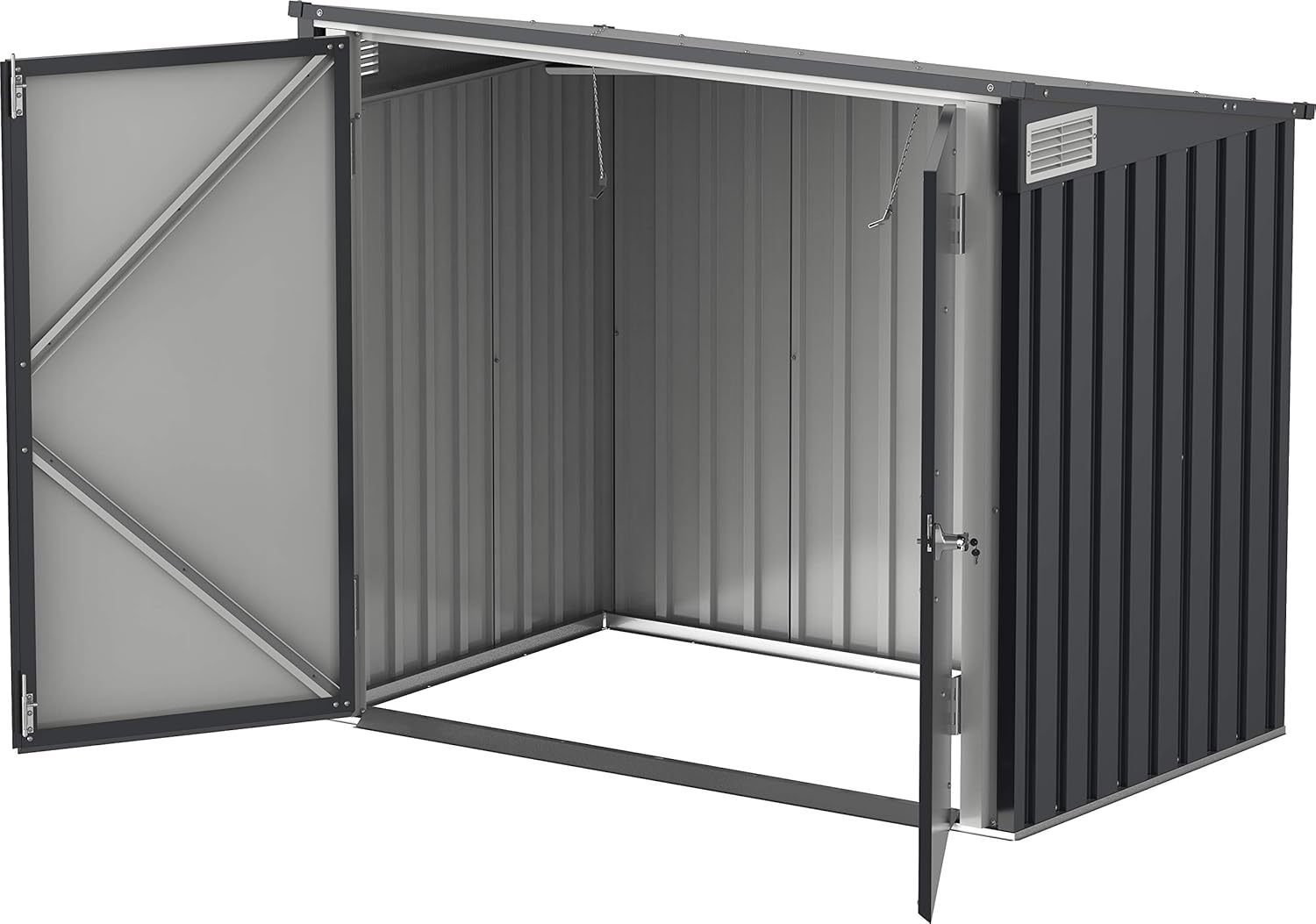 Duramax - Arcón Guarda Cubos De Exterior -  770l - Metal - Color Gris Antracita_5