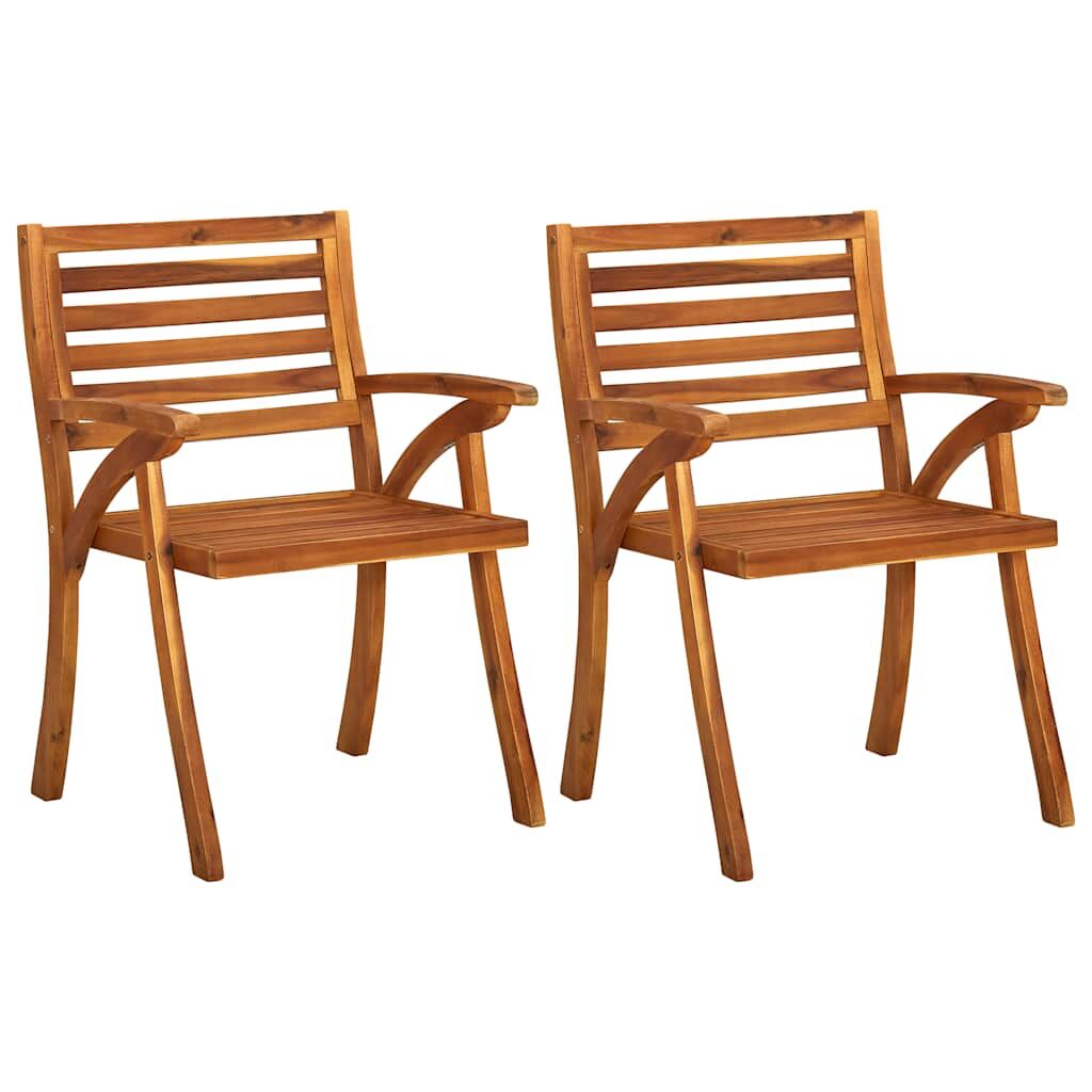 Vidaxl Sillas De Comedor Jardín Con Cojines 2 Uds Madera Maciza Acacia_1