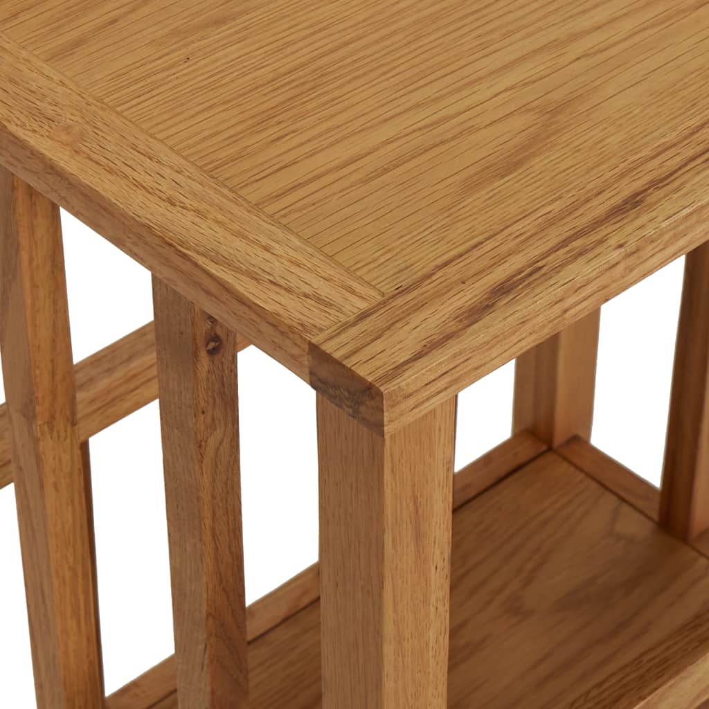 Mesa Revistero Madera Maciza De Roble 45x35x55 Cm_3