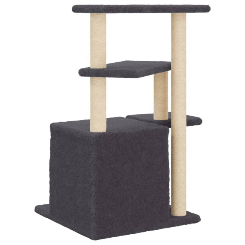 Vidaxl Rascador Para Gatos Con Postes De Sisal Gris Oscuro 83,5 Cm_5