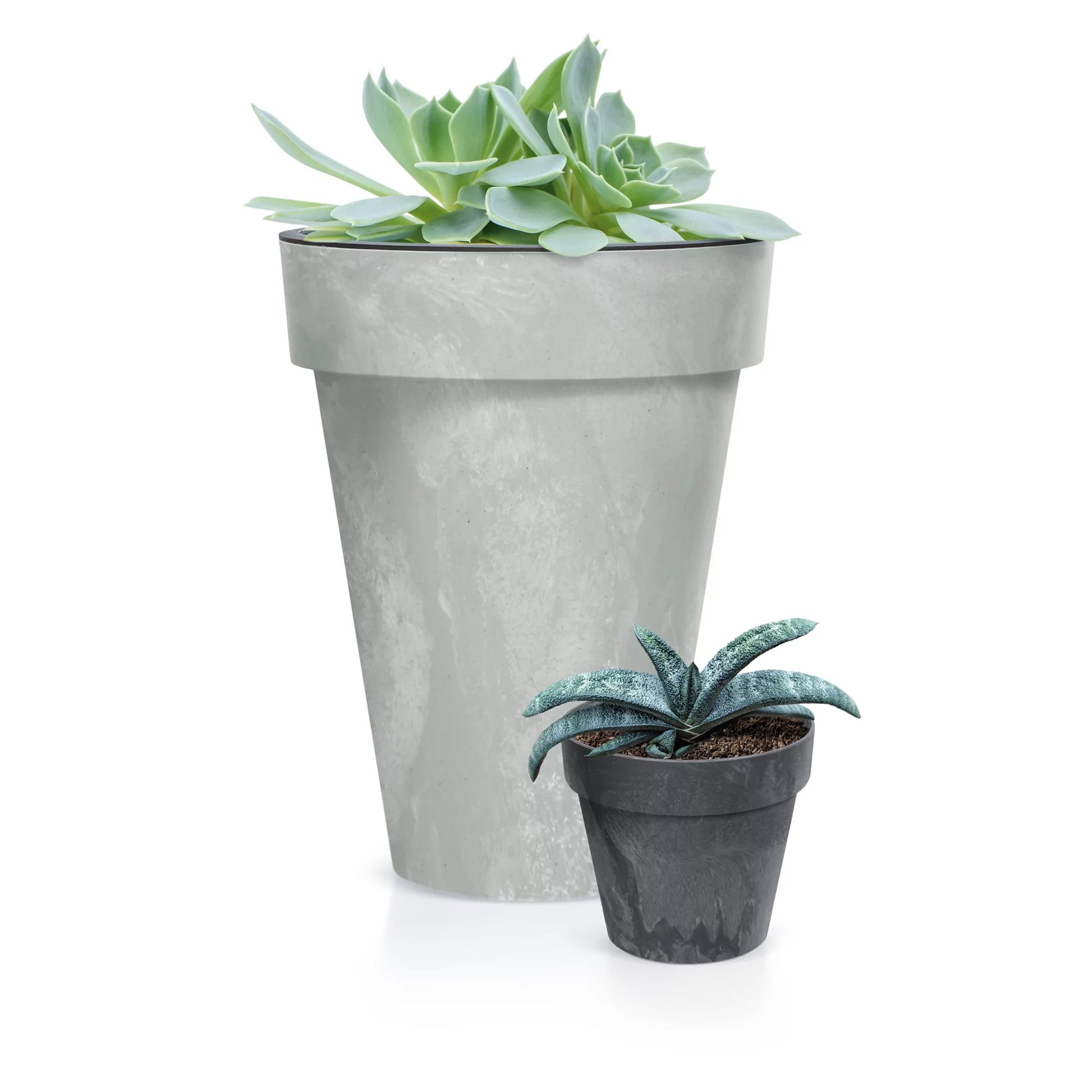 Maceta Cube Beton Effect 1,2l., Dimensiones (mm) 140x140x124, Color Terracota