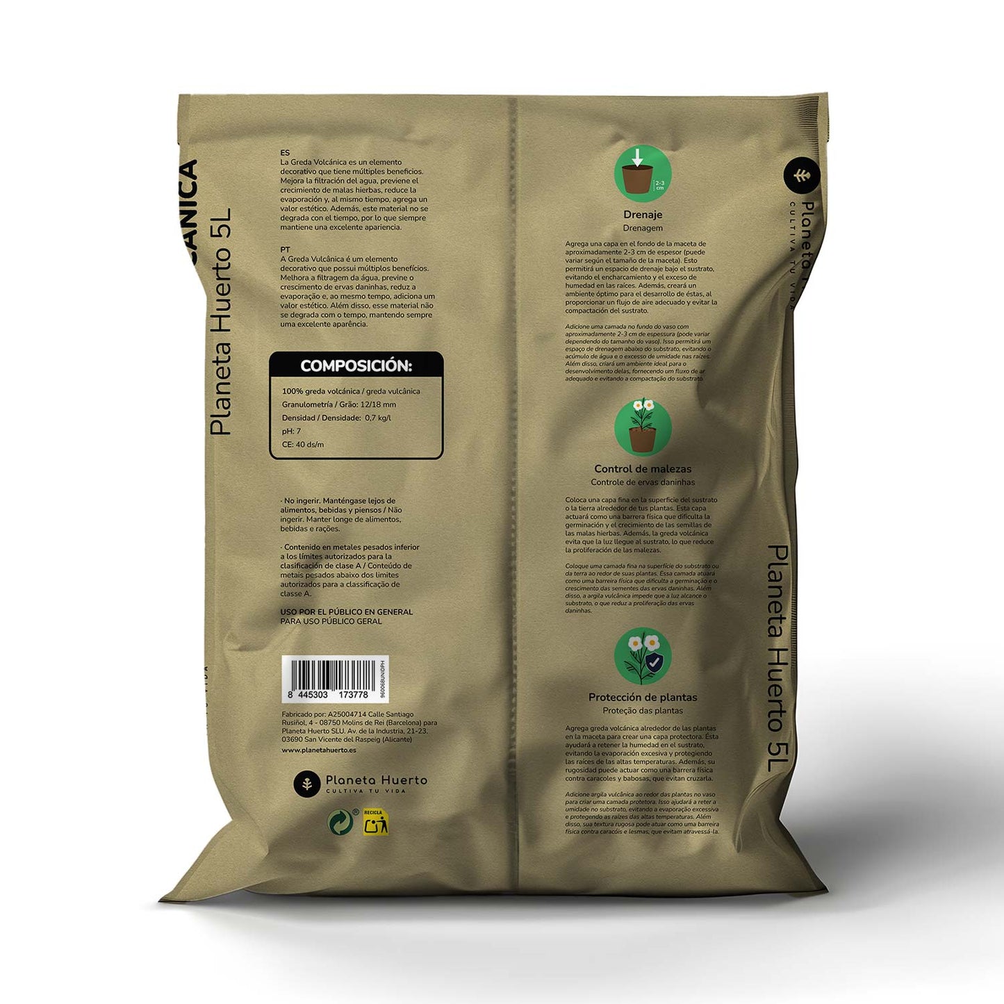 Greda volcánica Planeta Huerto 5 Litros