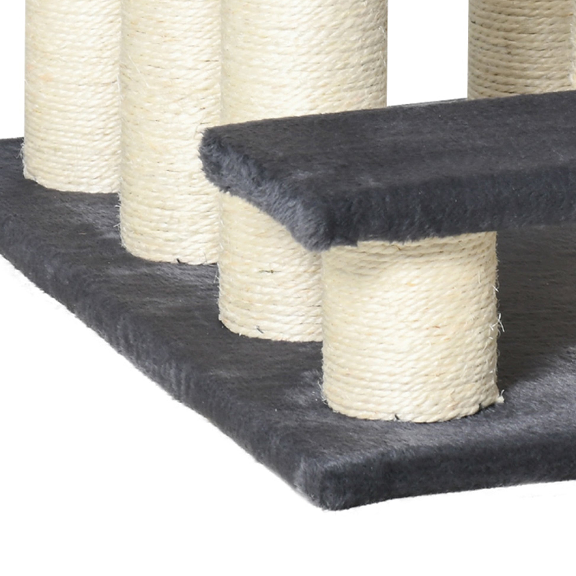 Pawhut Escalera Para Mascotas 60x42x61cm Cubierta De Peluche Rascador De Sisal_3