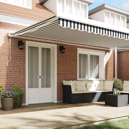 Toldo Retráctil Aluminio Y Tela Gris Antracita Y Blanco 5x3 M_2