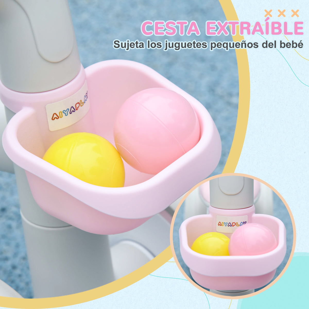 Aiyaplay Bicicleta Sin Pedales Para Niños De 12-36 Meses 56x27x39 Cm Rosa_5