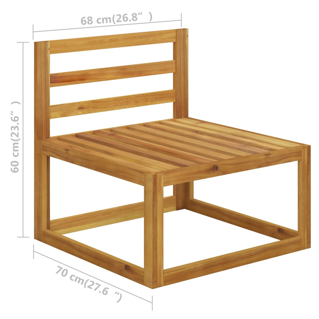 Vidaxl Set De Sofá De Jardín 2 Pzas Con Cojín Madera Maciza De Acacia_2