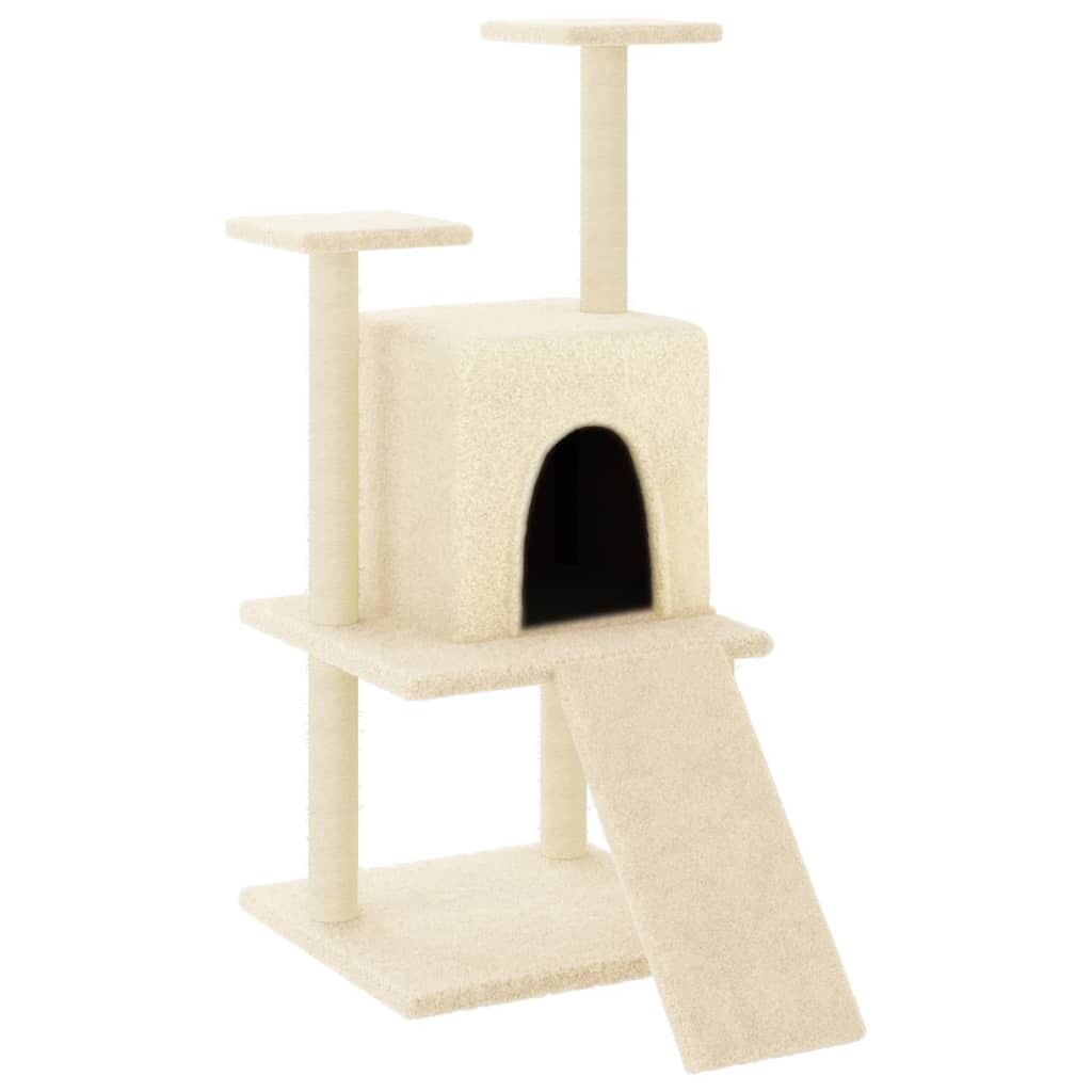 Vidaxl Rascador Para Gatos Con Postes De Sisal Color Crema 110 Cm_0
