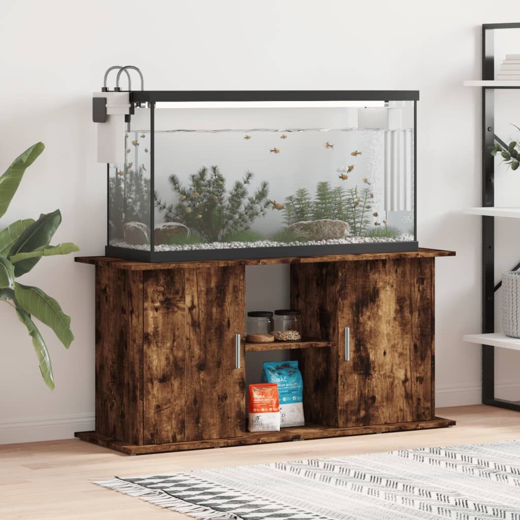 Vidaxl Soporte De Acuario Madera Ingeniería Roble Ahumado 121x41x58 Cm_1