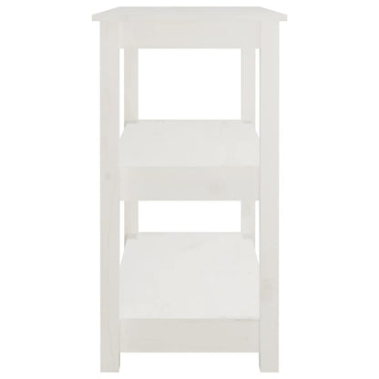 Mesa Consola De Madera Maciza De Pino Blanco 80x40x74 Cm_4