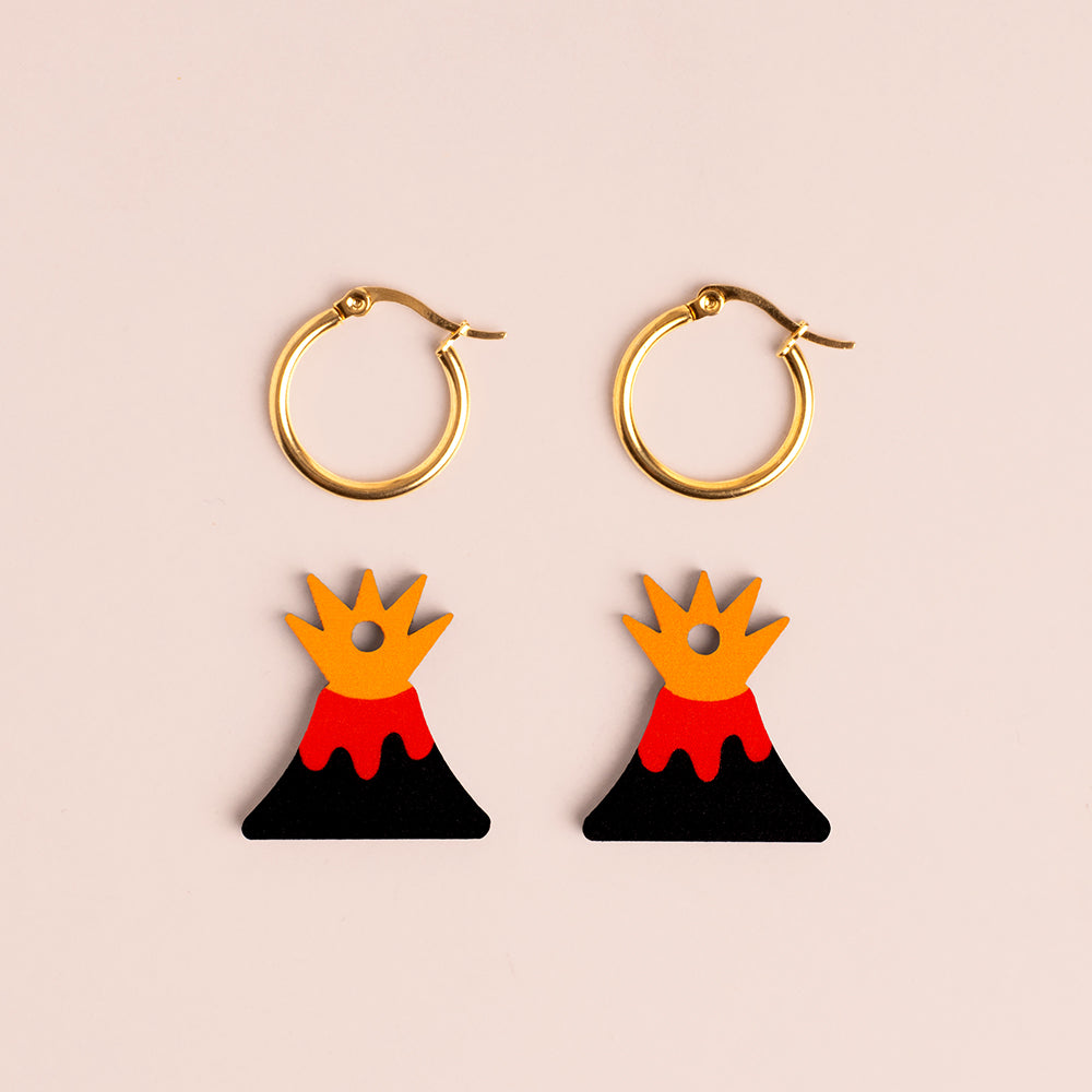 Pendientes Volcano De Madera | Joyería Artesanal, Ligera Y Elegante | Diseño Natural Y Original_2