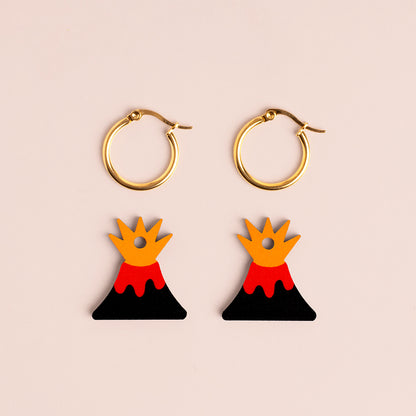 Pendientes Volcano De Madera | Joyería Artesanal, Ligera Y Elegante | Diseño Natural Y Original_2