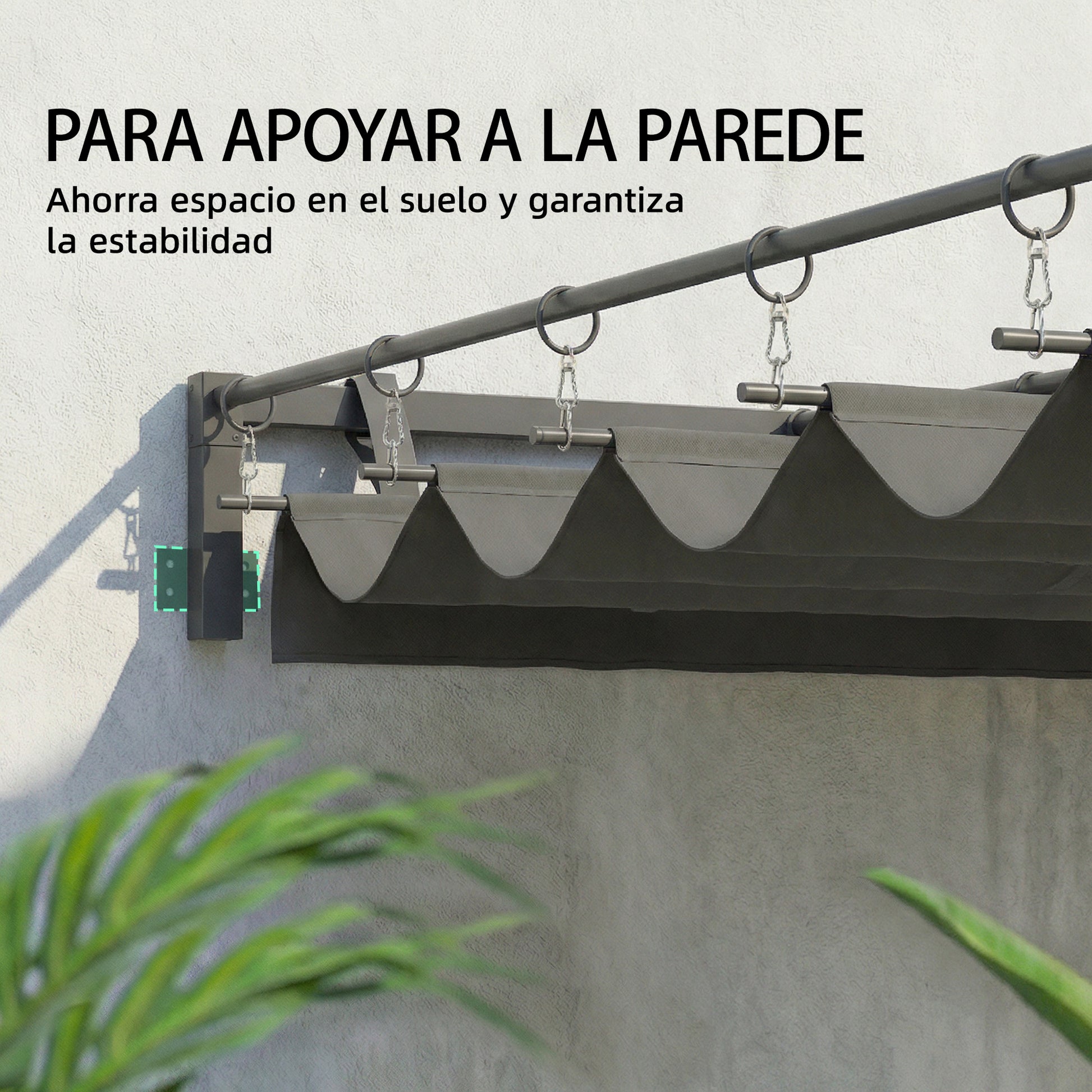 Outsunny Pérgola De Pared De Jardín 3x3 M_3