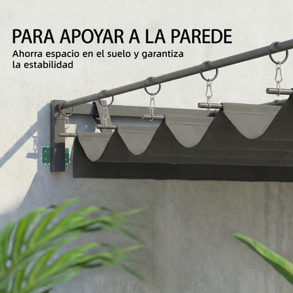 Outsunny Pérgola De Pared De Jardín 3x3 M_3