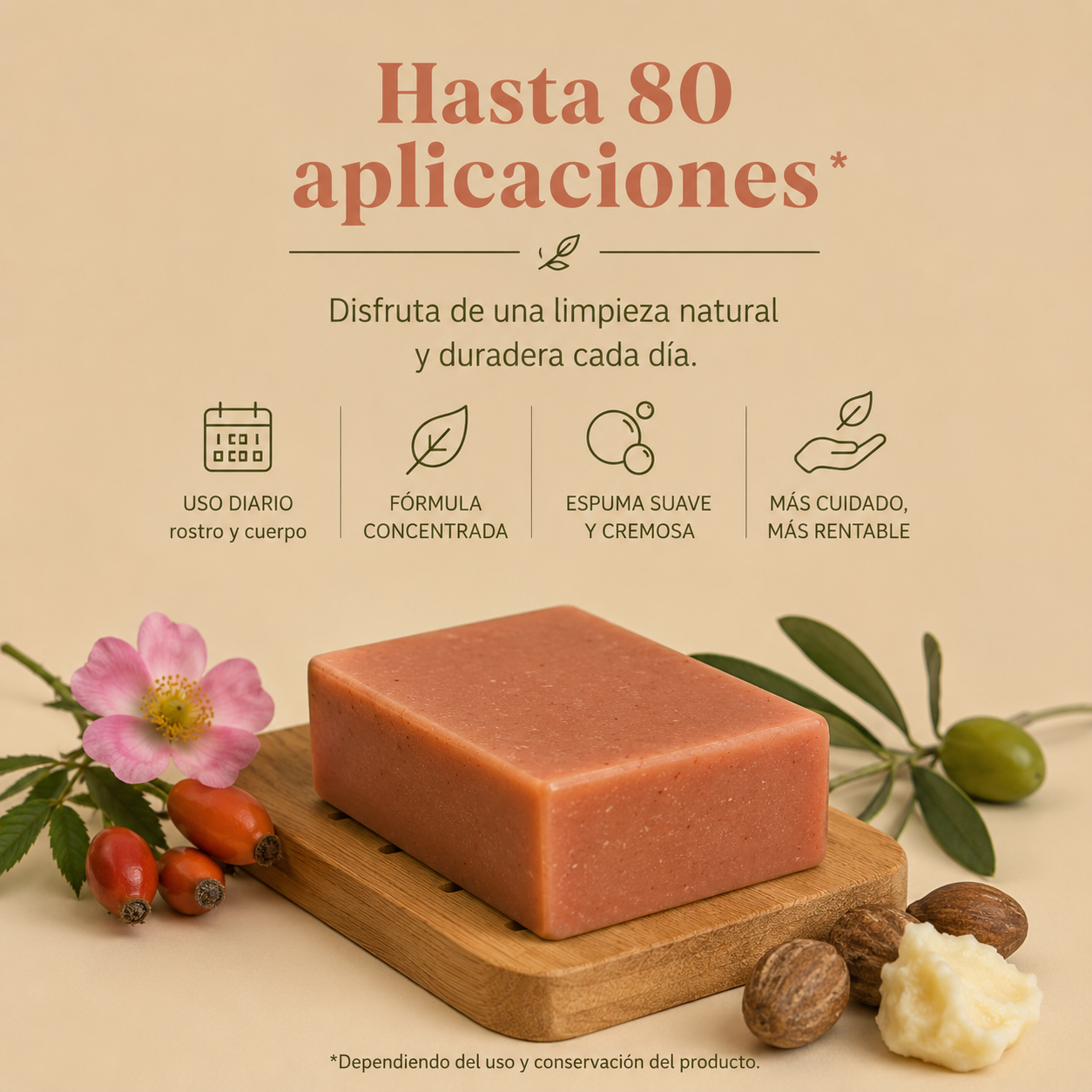 Jabón Botánico de Rosa Mosqueta BIO | Rostro y Cuerpo | 100 g_5