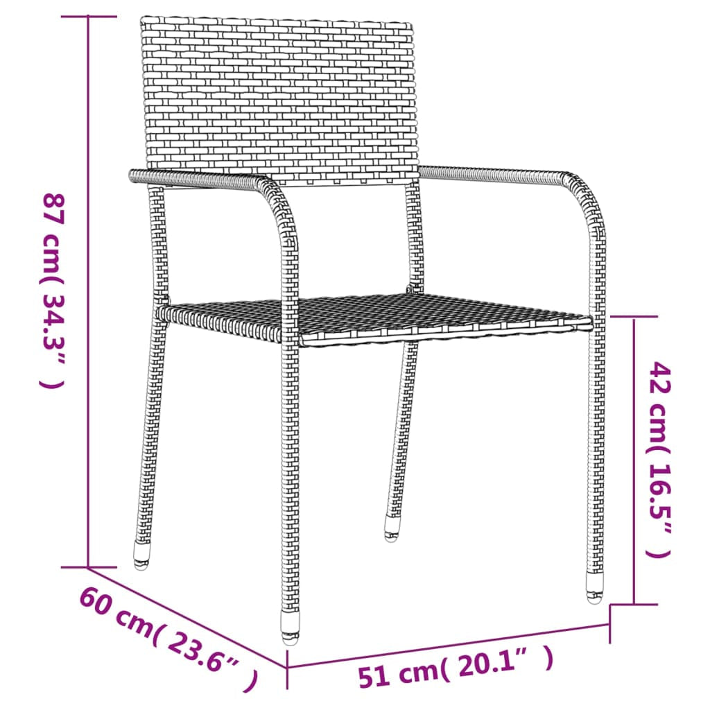 Vidaxl Juego De Comedor De Jardín 7 Piezas Ratán Sintético Gris_2