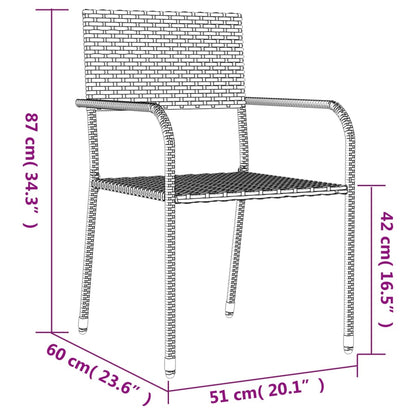 Vidaxl Juego De Comedor De Jardín 7 Piezas Ratán Sintético Gris_2
