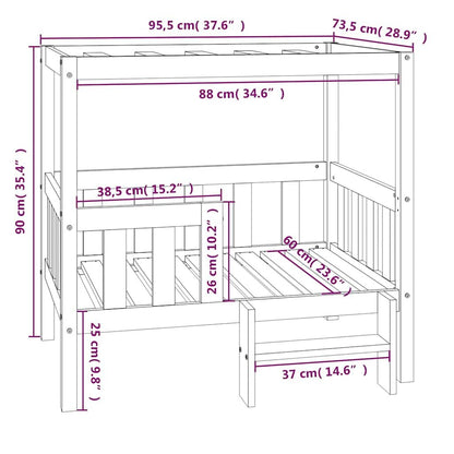 Vidaxl Cama Para Perros Madera Maciza De Pino 95,5x73,5x90 Cm_2