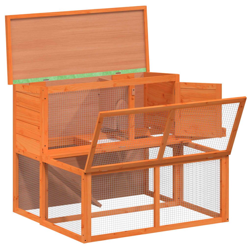Vidaxl Conejera De Madera Maciza De Pino Marrón 102x90x84,5 Cm_4