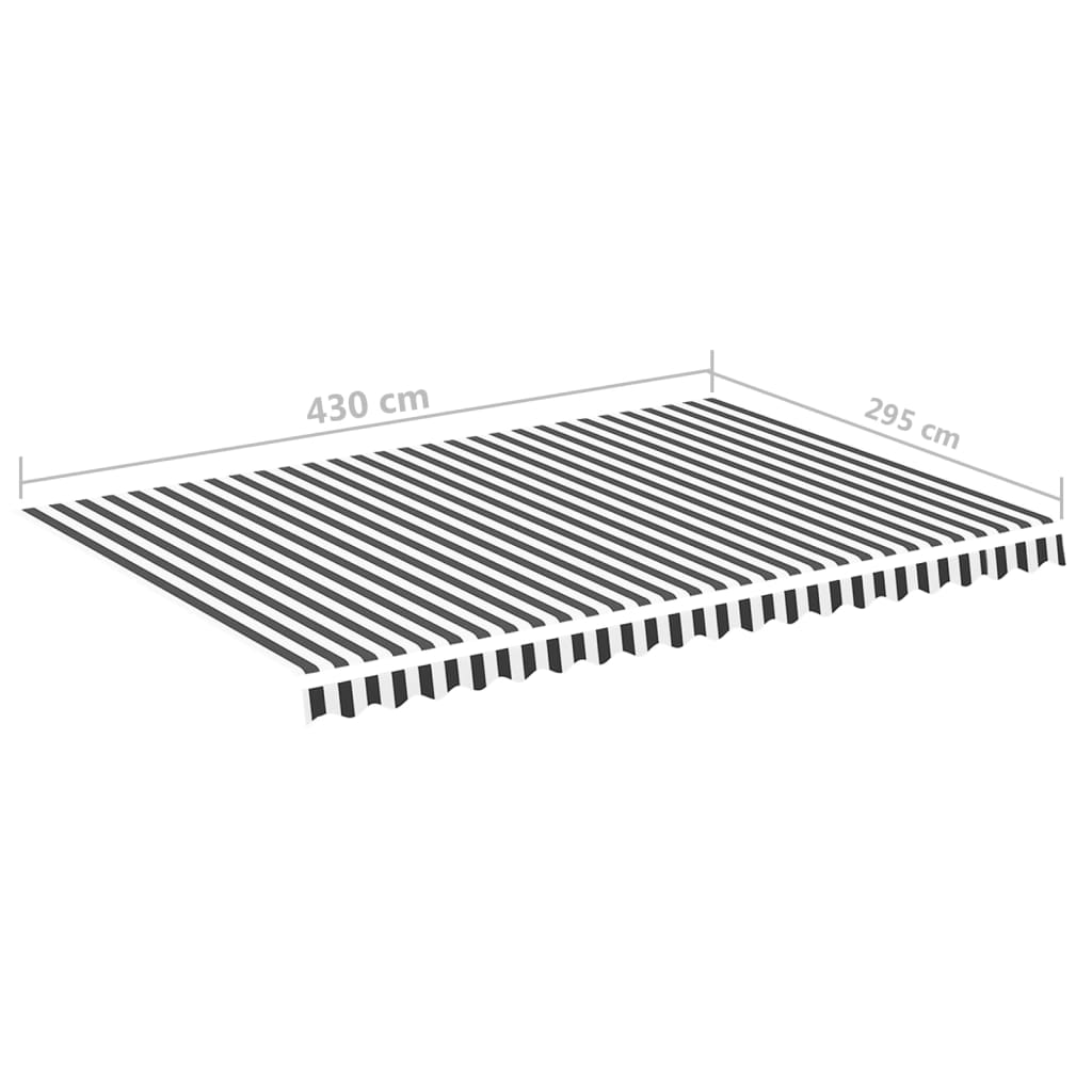 Tela De Repuesto Para Toldo Gris Antracita Y Blanco 4,5x3 M Poliéster_5