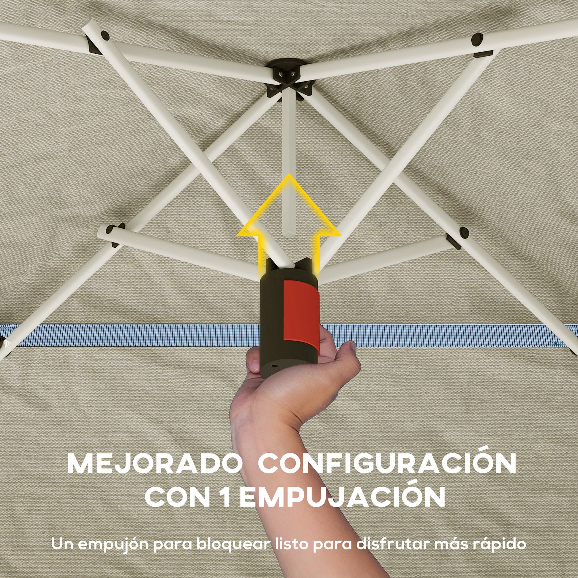 Outsunny Carpa Plegable 3,5x3,5 M Con Doble Techo Altura Ajustable Upf50+ Caqui_5
