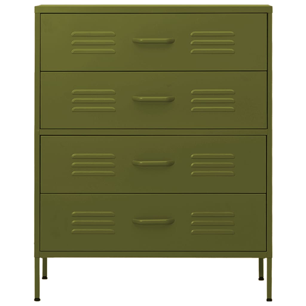 Armario De Cajones De Acero Verde Oliva 80x35x101,5 Cm_2