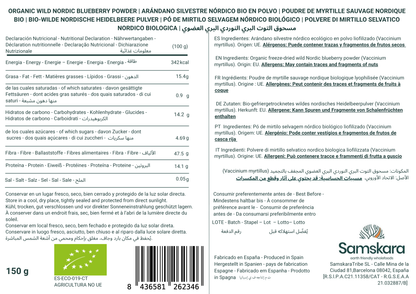 Arándano Nórdico En Polvo Bio - 150g | Fruta Deshidratada Ecológica, Snack Vegano Natural Sin Azúcares Añadidos_1