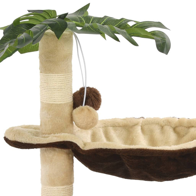 Vidaxl Rascador Para Gatos Con Poste De Sisal 50 Cm Beige Y Marrón_5