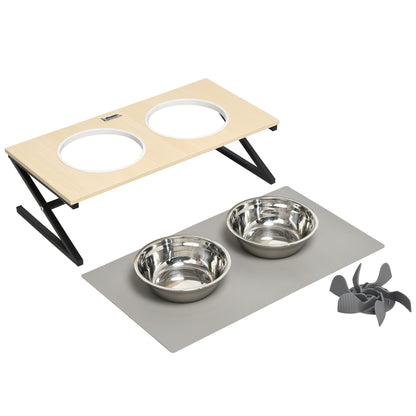 Pawhut Comedero Elevado Para Perros Con 2 Tazones De Acero Inoxidable 1100 Ml_4