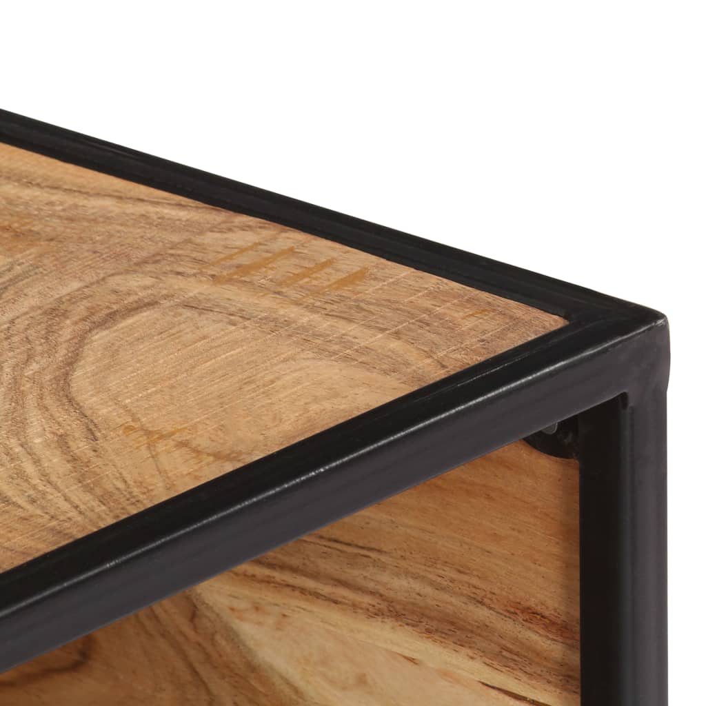 Mesa De Centro De Madera Maciza De Acacia 70x70x32 Cm_3