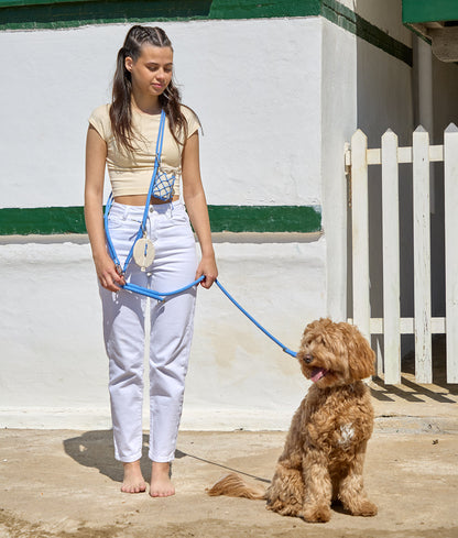 Cafide Correa Multiposición De Material Reciclado Azul. Modelo Ona.