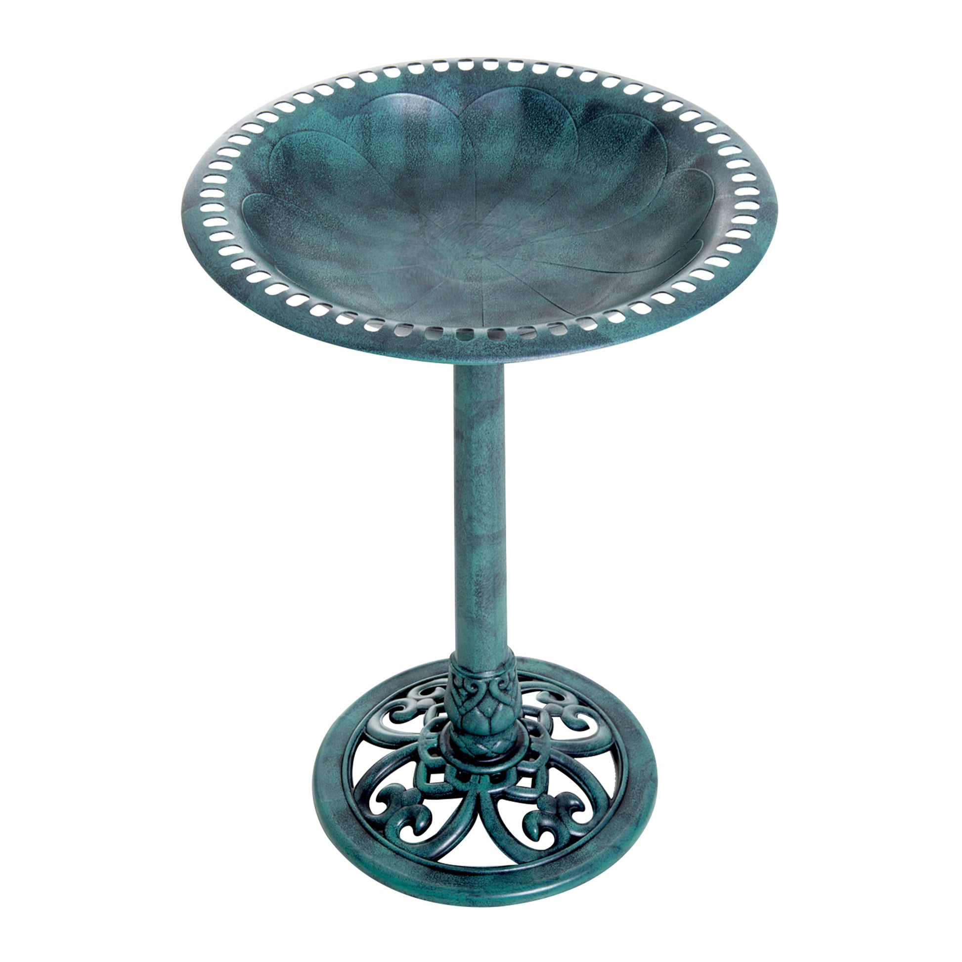Outsunny Baño Para Pájaros De Jardín Exterior Con Diseño De Flor Ligero Verde_0