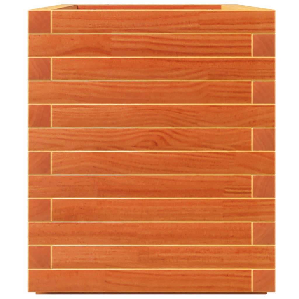 Jardinera Madera Maciza De Pino Marrón Cera 70x40x49,5 Cm_5