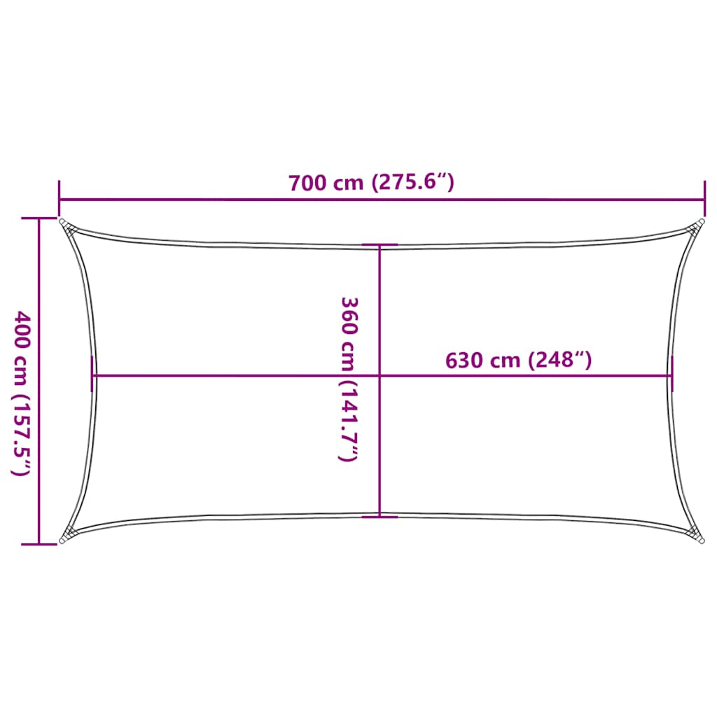 Vidaxl Toldo De Vela Hdpe Gris Taupe 160 G/m² 4x7 M_2