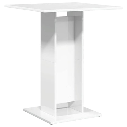 Mesa De Bistró Madera Contrachapada Blanco Brillo 60x60x75 Cm_0