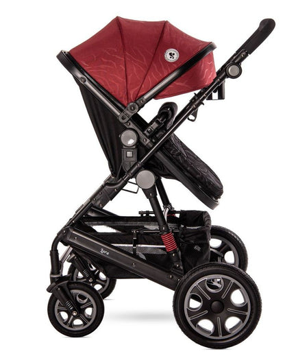 Carro De Bebé Tres Piezas Convertible Lora Hasta 15 Kg Luxe Red Elephants_3