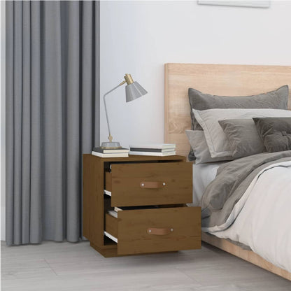 Mesitas De Noche 2 Uds Madera De Pino Marrón Miel 40x34x45 Cm_2