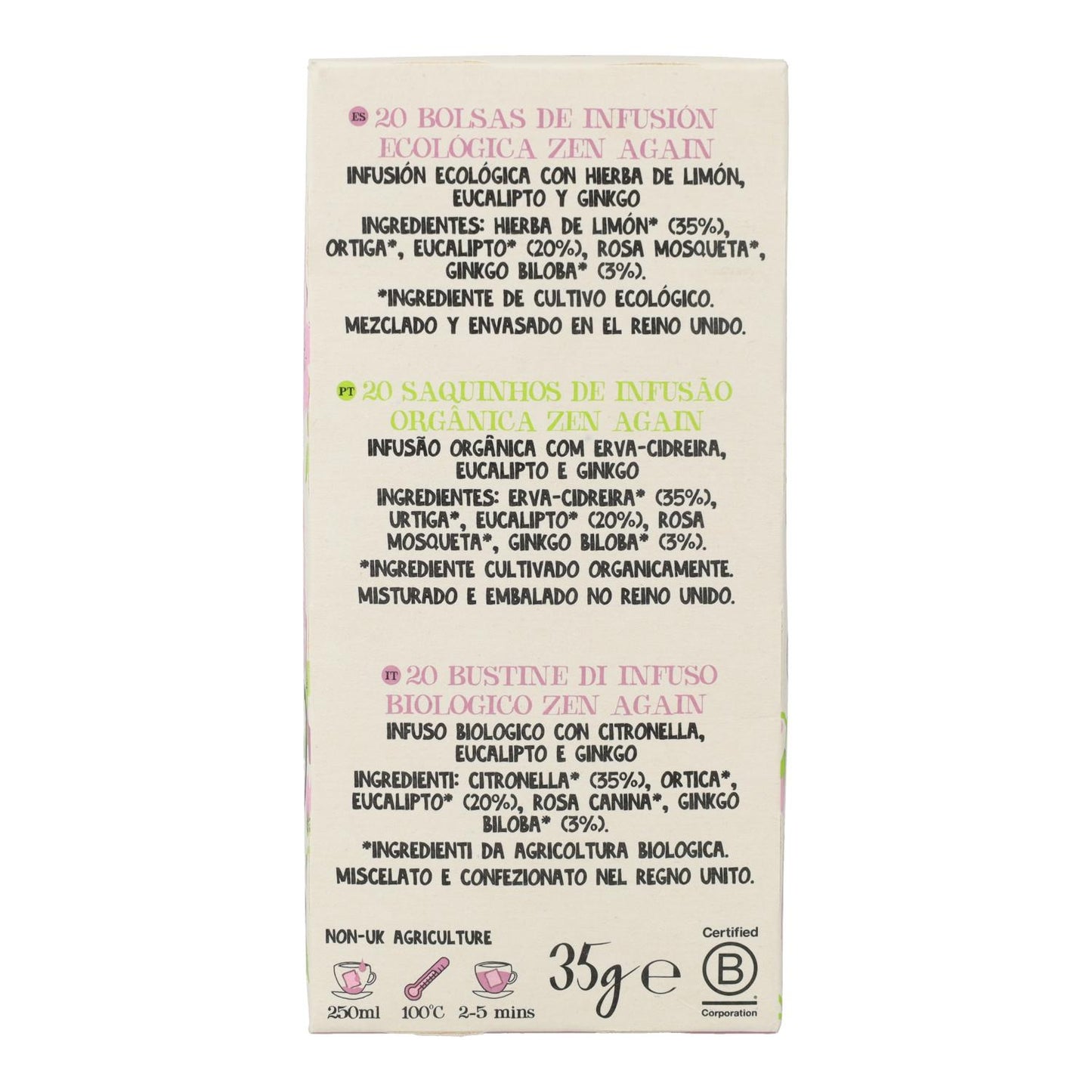 Infusión Feel Zen Bio Cupper 20 bolsitas