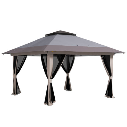 Outsunny Carpa Plegable Pop-up 4x4x2,8 M Altura Ajustable Protección Uv50+_0