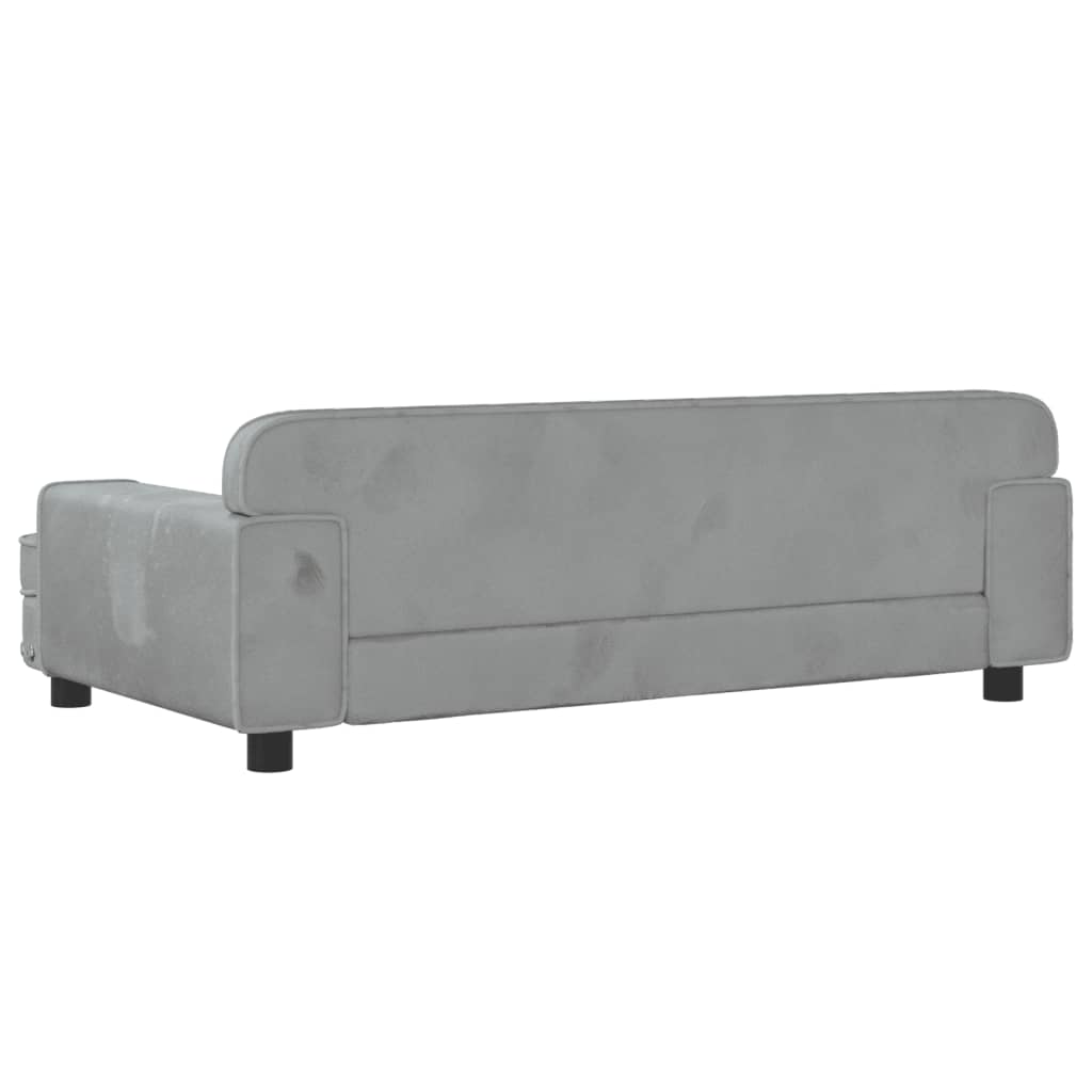 Cama Para Perros De Terciopelo Gris Claro 90x53x30 Cm / Vetonek_0