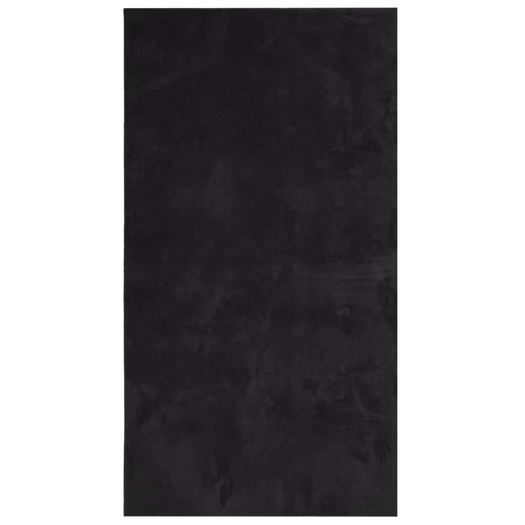Vidaxl Alfombra De Pelo Corto Suave Lavable Huarte Negro 60x110 Cm_0
