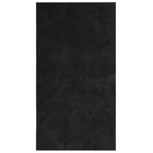 Vidaxl Alfombra De Pelo Corto Suave Lavable Huarte Negro 60x110 Cm_0
