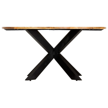 Mesa De Comedor Redonda De Madera Maciza De Mango 150x76 Cm_1
